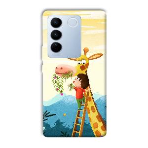 Giraffe & The Boy Phone Customized Printed Back Cover for Vivo V27