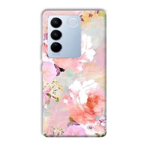 Floral Canvas Phone Customized Printed Back Cover for Vivo V27