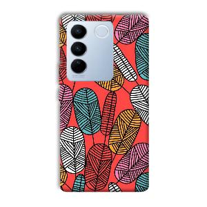 Lines and Leaves Phone Customized Printed Back Cover for Vivo V27