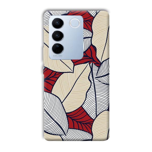 Leafy Pattern Phone Customized Printed Back Cover for Vivo V27