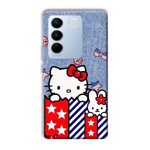 Cute Kitty Phone Customized Printed Back Cover for Vivo V27