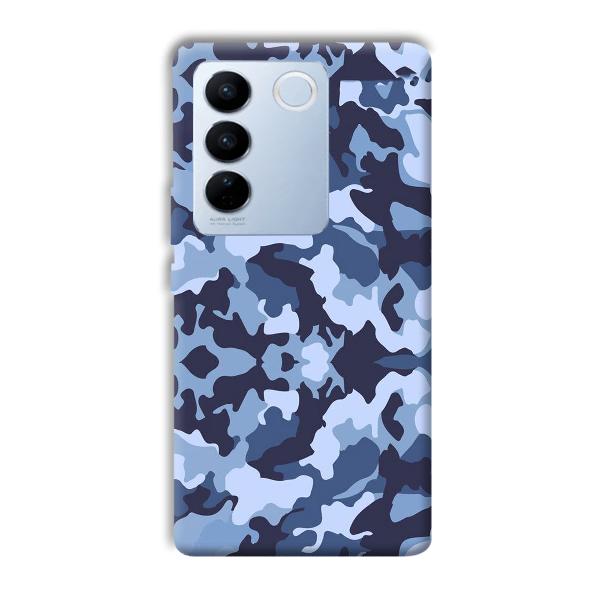 Blue Patterns Phone Customized Printed Back Cover for Vivo V27