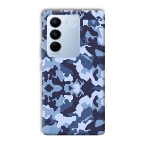 Blue Patterns Phone Customized Printed Back Cover for Vivo V27