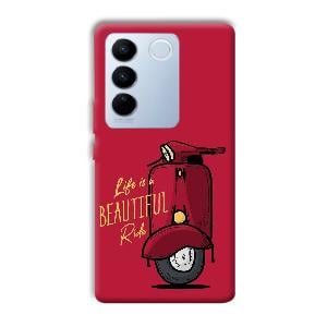Life is Beautiful  Phone Customized Printed Back Cover for Vivo V27