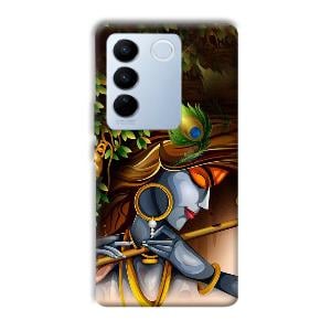 Krishna & Flute Phone Customized Printed Back Cover for Vivo V27