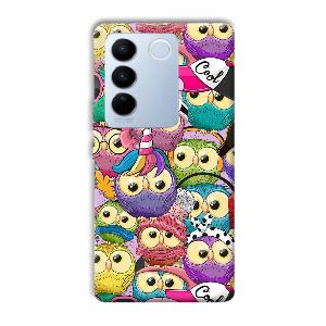 Colorful Owls Phone Customized Printed Back Cover for Vivo V27