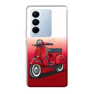 Red Scooter Phone Customized Printed Back Cover for Vivo V27