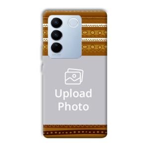 Brown Lines Customized Printed Back Cover for Vivo V27 Pro
