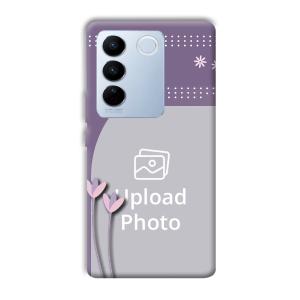 Lilac Pattern Customized Printed Back Cover for Vivo V27 Pro