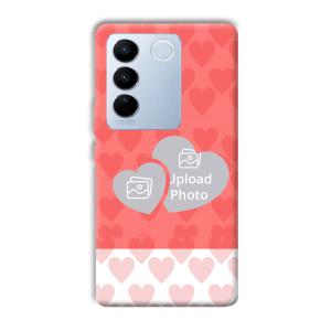 2 Hearts Customized Printed Back Cover for Vivo V27 Pro