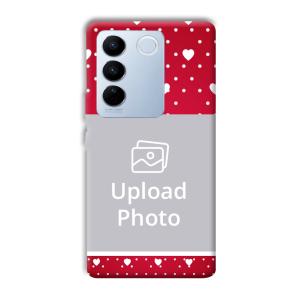 White Hearts Customized Printed Back Cover for Vivo V27 Pro