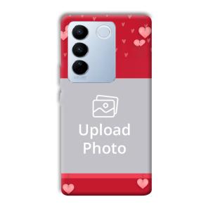 Red Pink  Customized Printed Back Cover for Vivo V27 Pro