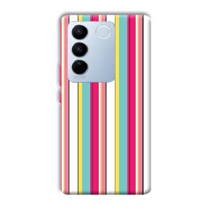 Lines Pattern Phone Customized Printed Back Cover for Vivo V27 Pro