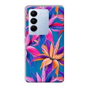 Aqautic Flowers Phone Customized Printed Back Cover for Vivo V27 Pro