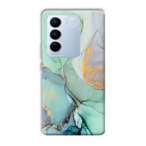 Green Marble Phone Customized Printed Back Cover for Vivo V27 Pro