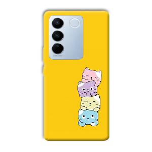Colorful Kittens Phone Customized Printed Back Cover for Vivo V27 Pro