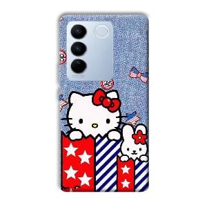 Cute Kitty Phone Customized Printed Back Cover for Vivo V27 Pro