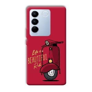 Life is Beautiful  Phone Customized Printed Back Cover for Vivo V27 Pro