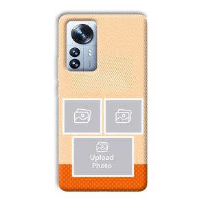 Orange Background Customized Printed Back Cover for Xiaomi 12 Pro