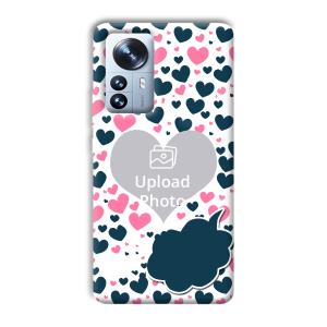 Blue & Pink Hearts Customized Printed Back Cover for Xiaomi 12 Pro