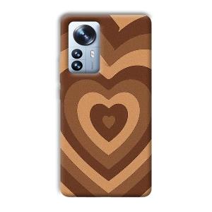 Brown Hearts Phone Customized Printed Back Cover for Xiaomi 12 Pro