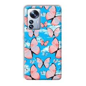 Pink Butterflies Phone Customized Printed Back Cover for Xiaomi 12 Pro