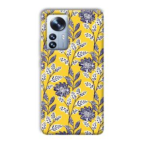 Yellow Fabric Design Phone Customized Printed Back Cover for Xiaomi 12 Pro