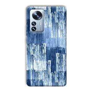 Blue White Lines Phone Customized Printed Back Cover for Xiaomi 12 Pro