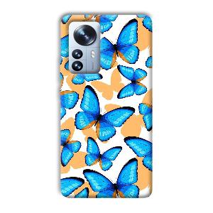 Blue Butterflies Phone Customized Printed Back Cover for Xiaomi 12 Pro