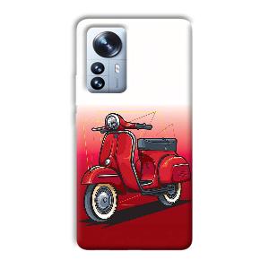 Red Scooter Phone Customized Printed Back Cover for Xiaomi 12 Pro