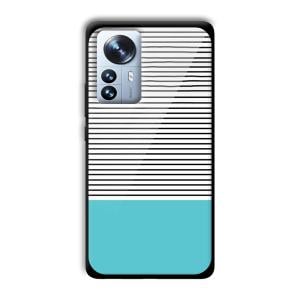 Cyan Stripes Customized Printed Glass Back Cover for Xiaomi 12 Pro