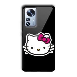 Cute Kitty Customized Printed Glass Back Cover for Xiaomi 12 Pro