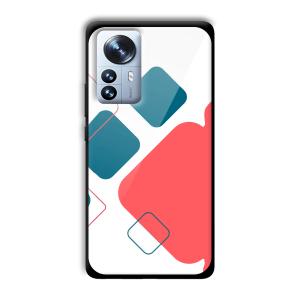 Abstract Squares Customized Printed Glass Back Cover for Xiaomi 12 Pro