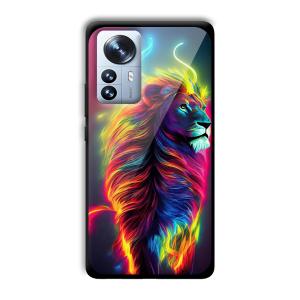 Neon Lion Customized Printed Glass Back Cover for Xiaomi 12 Pro