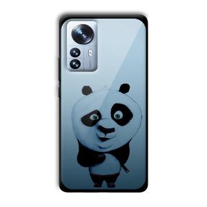 Cute Panda Customized Printed Glass Back Cover for Xiaomi 12 Pro