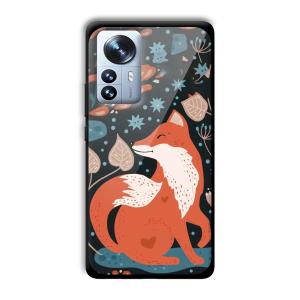 Cute Fox Customized Printed Glass Back Cover for Xiaomi 12 Pro