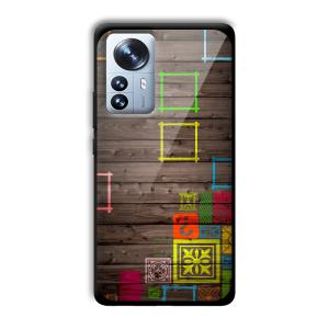 Wooden Pattern Customized Printed Glass Back Cover for Xiaomi 12 Pro
