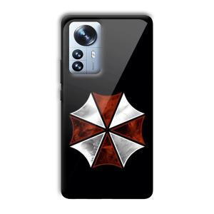Red and Silver Customized Printed Glass Back Cover for Xiaomi 12 Pro