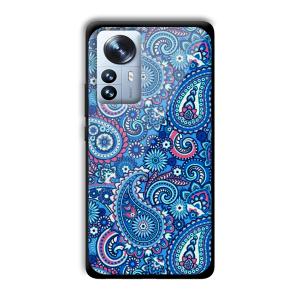 Blue Pattern Customized Printed Glass Back Cover for Xiaomi 12 Pro
