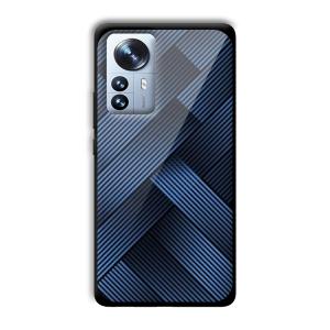 Blue Criss Cross Customized Printed Glass Back Cover for Xiaomi 12 Pro
