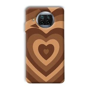 Brown Hearts Phone Customized Printed Back Cover for Xiaomi Mi 10i