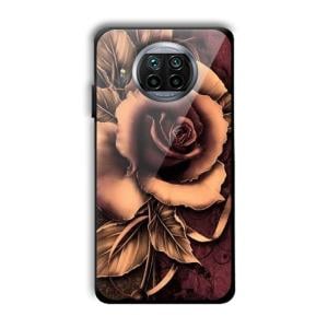 Brown Rose Customized Printed Glass Back Cover for Xiaomi Mi 10i
