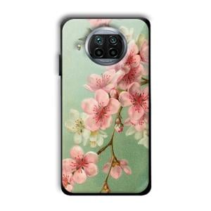 Pink Flowers Customized Printed Glass Back Cover for Xiaomi Mi 10i