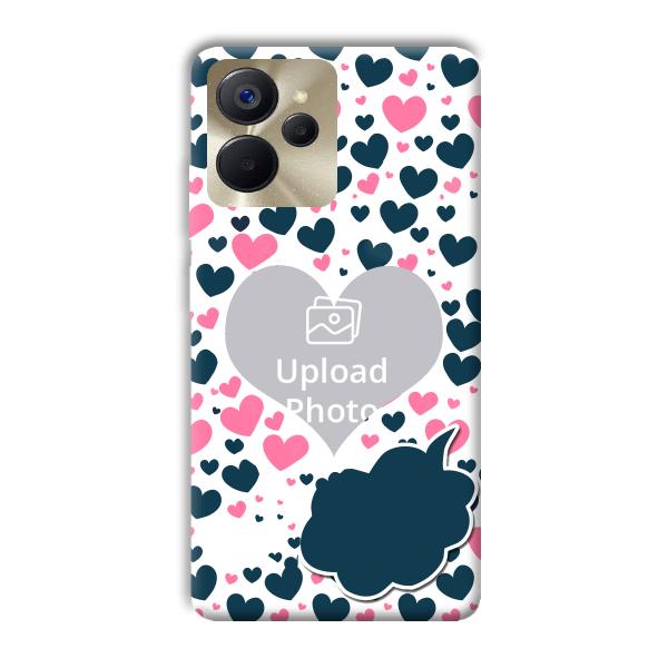 Blue & Pink Hearts Customized Printed Back Cover for Realme 9i 5G
