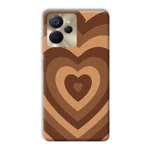 Brown Hearts Phone Customized Printed Back Cover for Realme 9i 5G