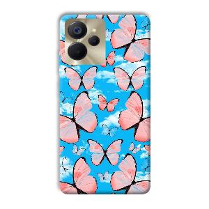 Pink Butterflies Phone Customized Printed Back Cover for Realme 9i 5G