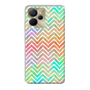White Zig Zag Pattern Phone Customized Printed Back Cover for Realme 9i 5G