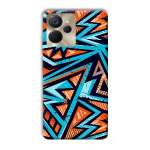 Zig Zag Pattern Phone Customized Printed Back Cover for Realme 9i 5G