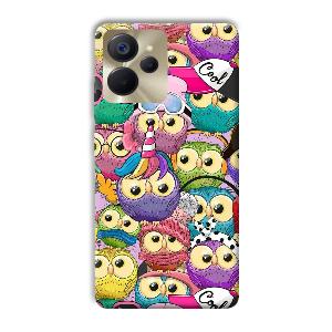 Colorful Owls Phone Customized Printed Back Cover for Realme 9i 5G