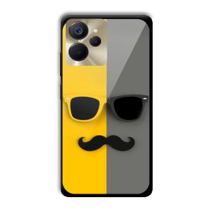 Yellow and Grey Sunglass Customized Printed Glass Back Cover for Realme 9i 5G